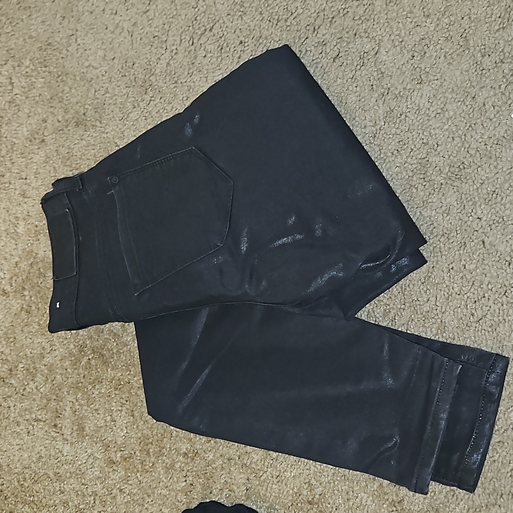 DKNY Black Jeggins Jean Leggings Leathery Feel